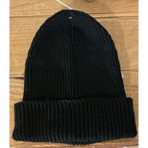 Old Navy Black Knit Cuffed Beanie Headwear Adult One Size - Picture 1 of 5